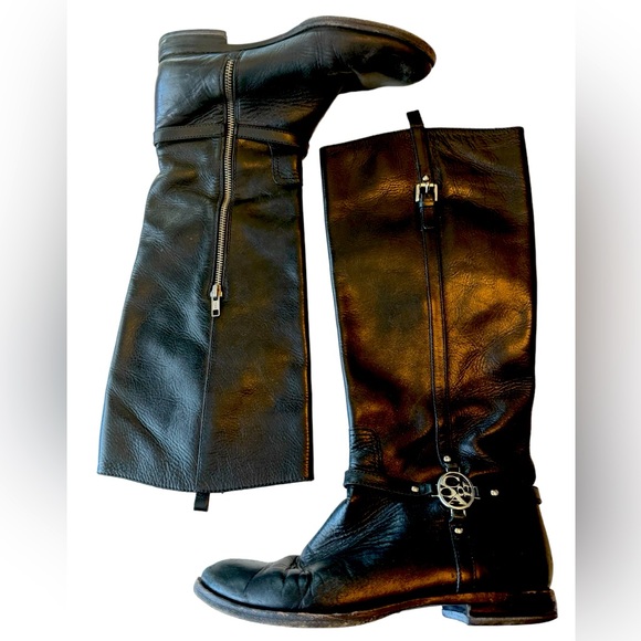 Nice COACH High End Mulan Extended Calf Black Leather Women’s 7B Boots MINTY - Picture 3 of 10